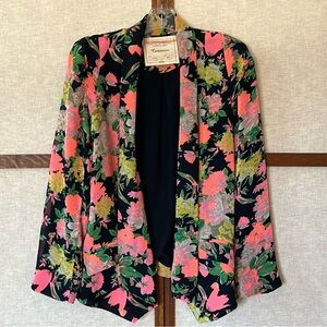 Anthropologie Cartonnier Vibrant Floral Lightweight Blazer - Medium